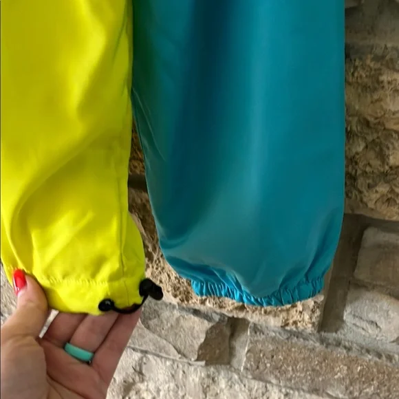 Blackjack Neon Blue, Yellow & Pink Pullover Zip Windbreaker Size Large - Picture 7 of 13